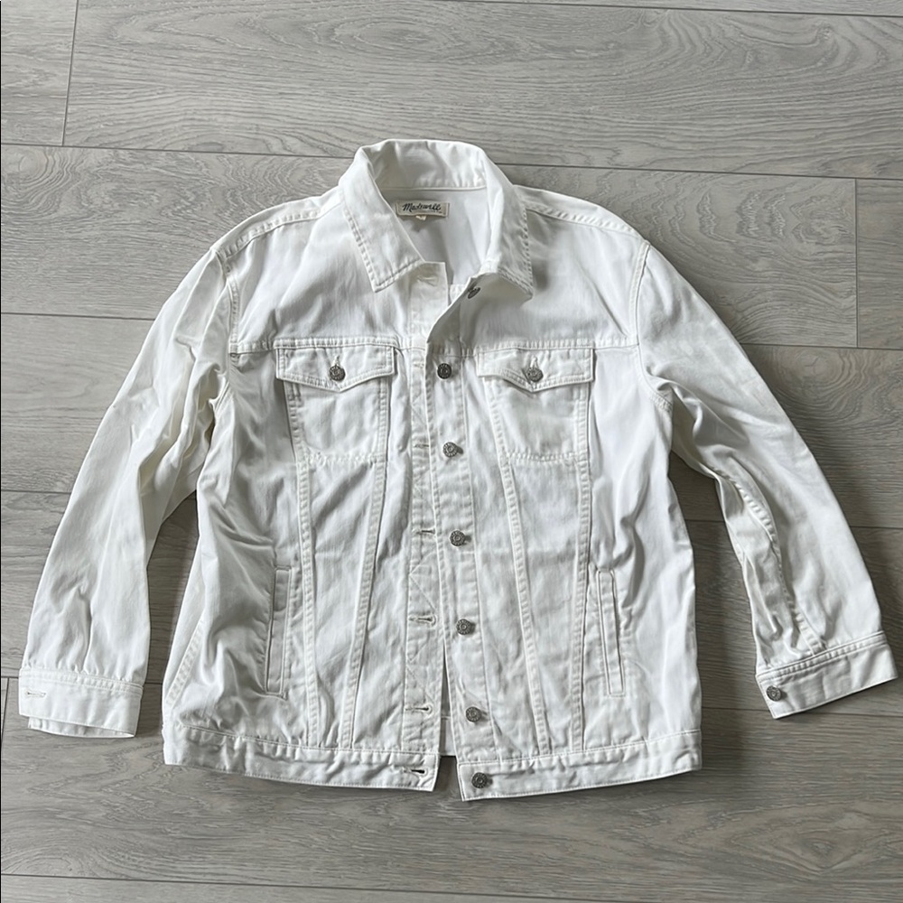 Madewell Oversized White Denim Jacket